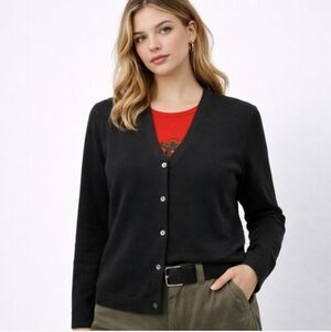 Lauren Ralph Lauren SEALED! NWT! The Westbury Silk Blend Cardigan in Black. XL.